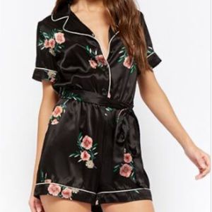 Forever 21 Silk floral romper